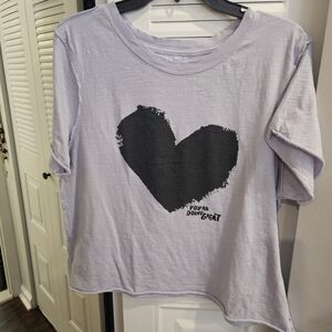 Anthropolgie - Maeve Light Lavender Tee with Black Print
